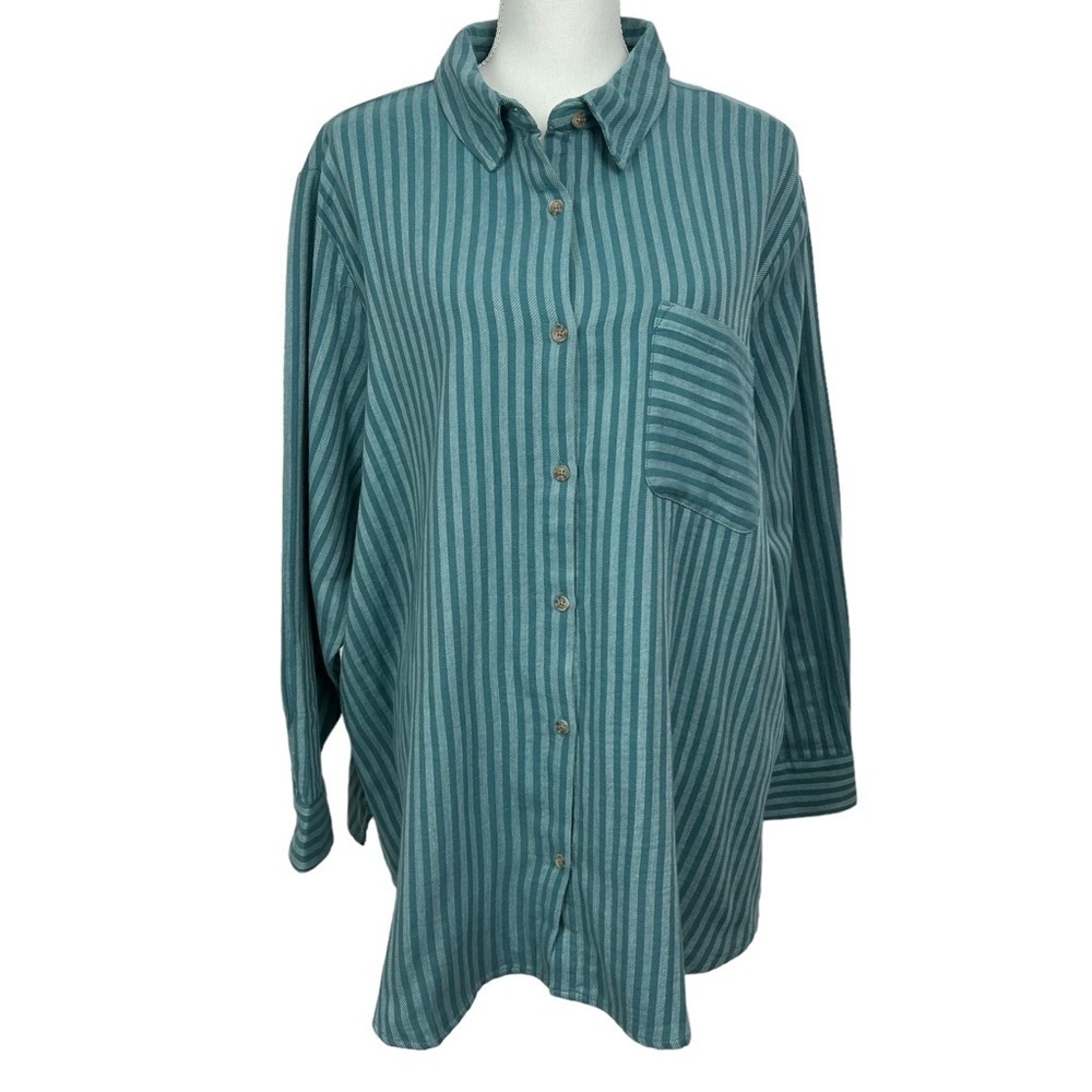 NWT Maurice’s Women’s Flannel Button Shirt Sz 2X Multi Colors Long Sleeve Cotton